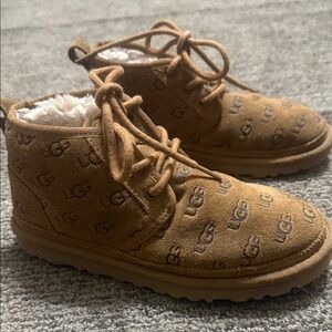 UGG Embossed Logo Suede Boots